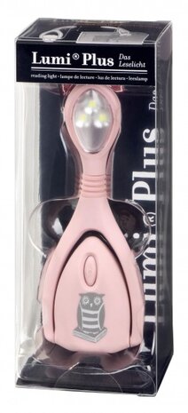 Leeslamp Libri_x Lumi Plus uil roze 13 cm