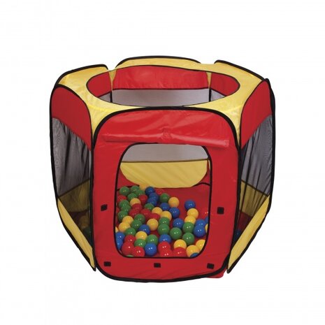 speeltent met 100 ballen 100 x 75 cm rood/geel