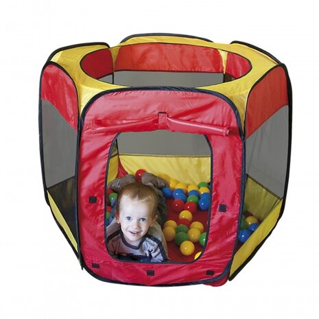 speeltent met 100 ballen 100 x 75 cm rood/geel