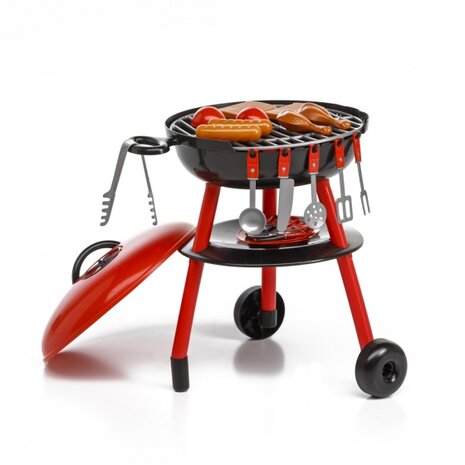 speelgoedbarbecue 50 cm rood/zwart 30-delig