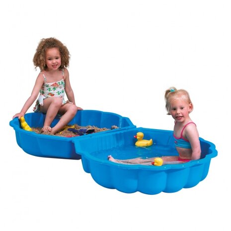 zandbak met deksel Schelp 87 x 78 x 18 cm blauw