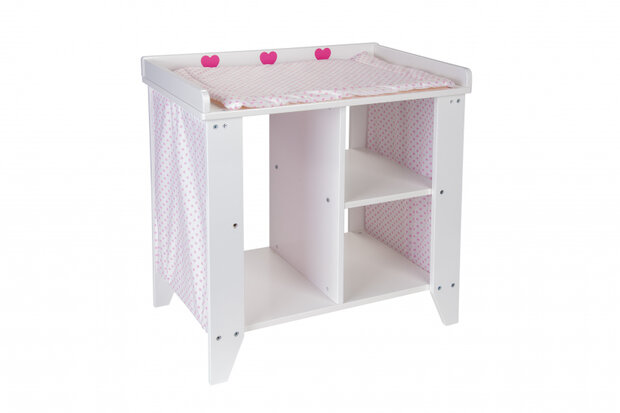 poppencommode junior 53 x 52 x 34 cm hout wit/roze