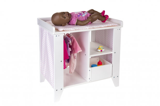 poppencommode junior 53 x 52 x 34 cm hout wit/roze