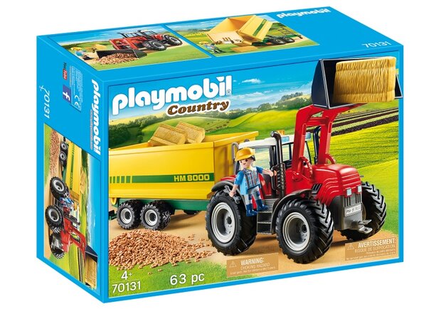 Country - Grote tractor met aanhangwagen (70131)