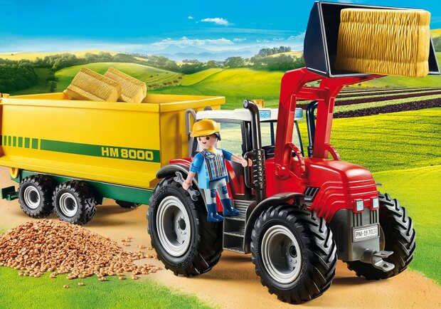 Country - Grote tractor met aanhangwagen (70131)