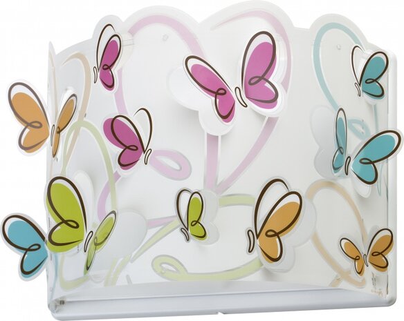 wandlamp vlinders meisjes 23 x 31 cm E27 60W