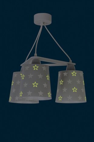 hanglampen Stars glow in the dark 20,5 cm 60W grijs