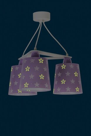 hanglampen Stars glow in the dark 20,5 cm 60W paars