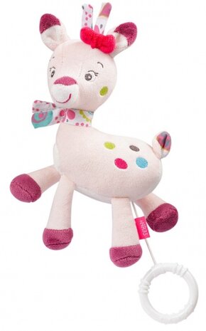 muziekdoos hert roze 17 cm
