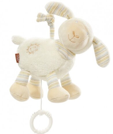 muziekdoos schaap cr&egrave;me 16 cm