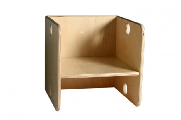 kubusstoel voor kleuters 34 cm blank