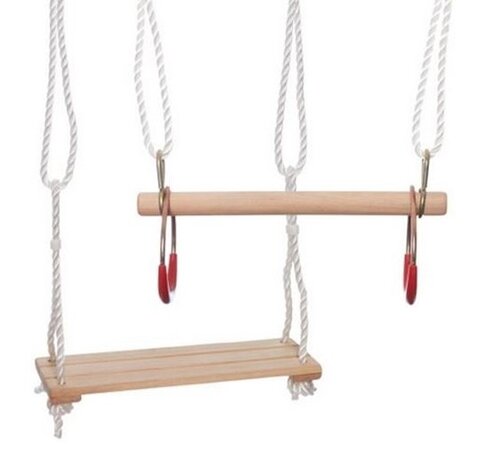 trapeze-/schommelset 40 cm hout naturel
