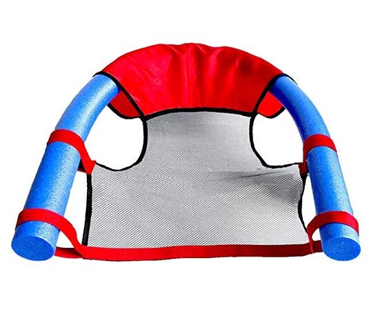 zwemnoodlestoel tot 80 kg zwart/rood