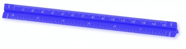 metalen liniaal in vrolijke kleur 17 cm blauw