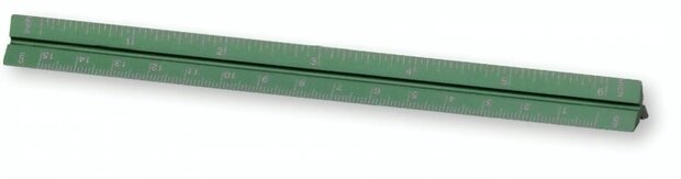 metalen liniaal in vrolijke kleur 17 cm groen