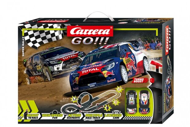 GO! racebaanset Super Rally 490 cm zwart/bruin