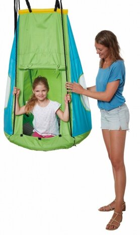 schommeltent voor nestschommel 90 cm groen/blauw