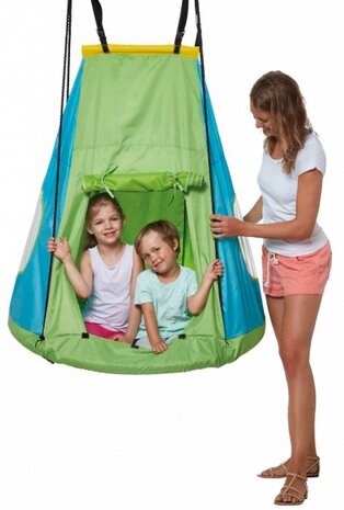 schommeltent voor nestschommel 110 cm groen/blauw