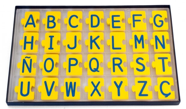 leerpuzzel abc-Alphabet Puzzle geel/blauw 168 stukjes