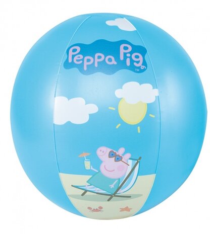 strandbal Peppa Pig 29 cm blauw