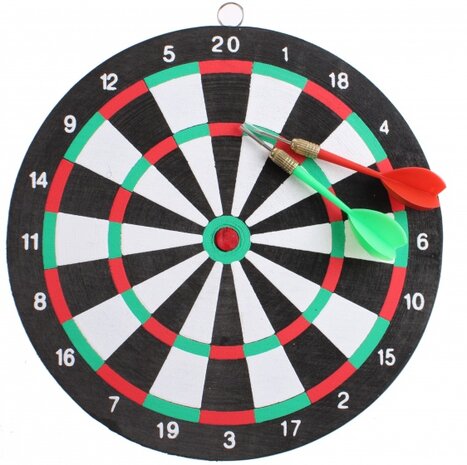 dartbord 24 cm met 2 pijlen