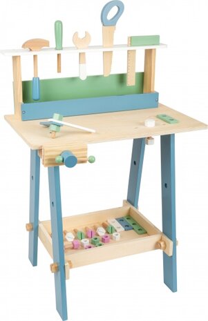 werkbank Nordic junior hout 74 cm blank/blauw/groen