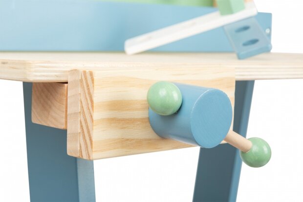 werkbank Nordic junior hout 74 cm blank/blauw/groen