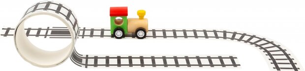 houten trein met plakrails junior 6 cm 2-delig