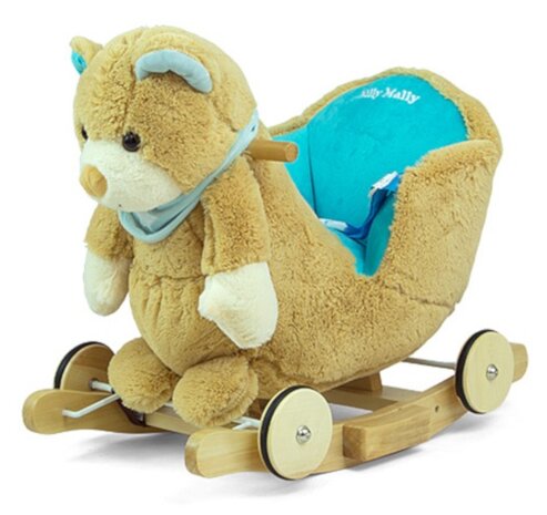 hobbelfiguur Polly beer bruin/blauw