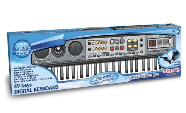 digitaal keyboard 54 cm zwart