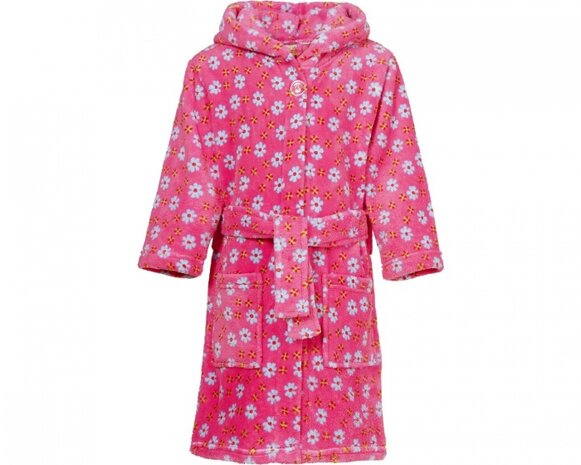 badjas bloemen meisjes roze maat 146/152