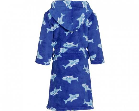 badjas haaien junior blauw maat 122/128