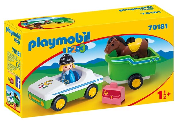 1, 2, 3 - Wagen met paardentrailer (70181)