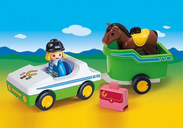 1, 2, 3 - Wagen met paardentrailer (70181)
