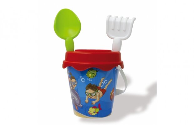 strandset met kruiwagen junior 60 cm rood 6-delig