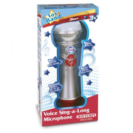 karaoke microfoon 21 cm zilver