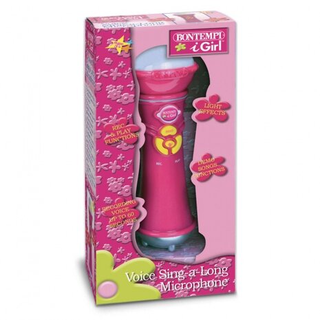karaoke microfoon 21 cm roze