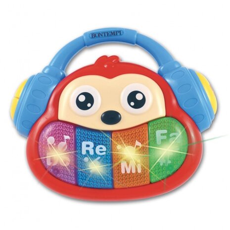 muzikale aap 18 cm rood/blauw
