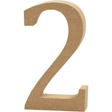 houten cijfer 2 8 cm