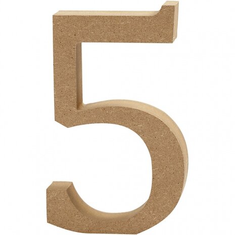 houten cijfer 5 8 cm