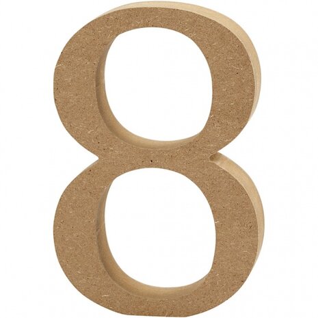 houten cijfer 8 8 cm