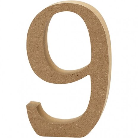 houten cijfer 9 8 cm