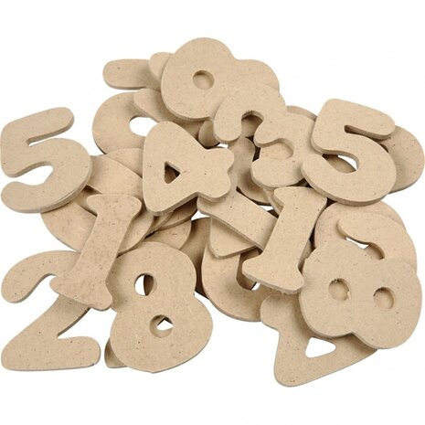 houten cijfers 4 cm 30 stuks