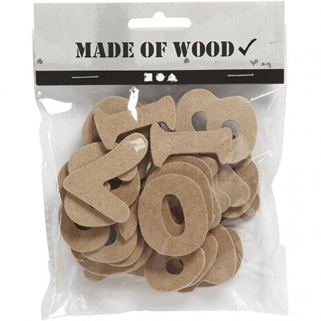 houten cijfers 4 cm 30 stuks