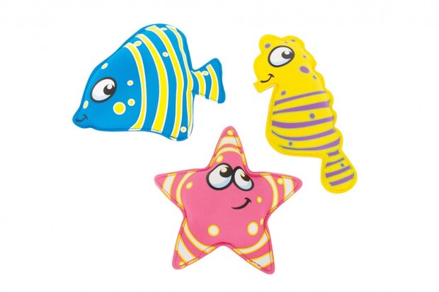 opduikdieren 3 stuks blauw/roze/geel