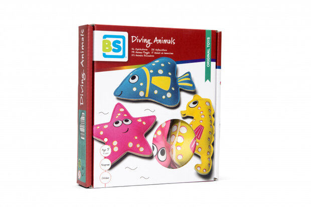 opduikdieren 3 stuks blauw/roze/geel