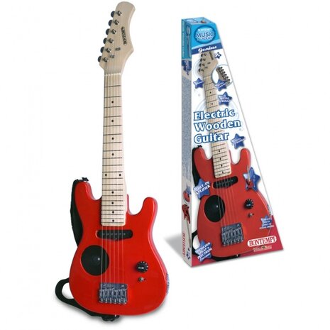 elektrische gitaar hout 6 snaren 770 mm rood