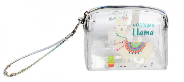 Make-up tasje transparant lama 13 x 6 x 8,5 cm