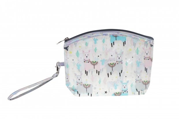 Make-up tasje transparant lama 18 x 5 x 12 cm
