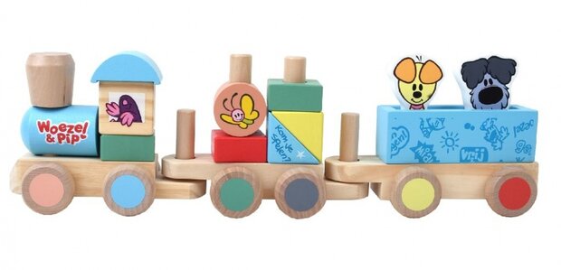 houten trein Woezel En Pip 45 cm